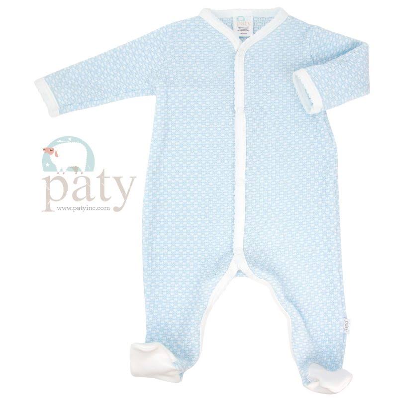 Paty Knit Long Sleeve Footie - Blue