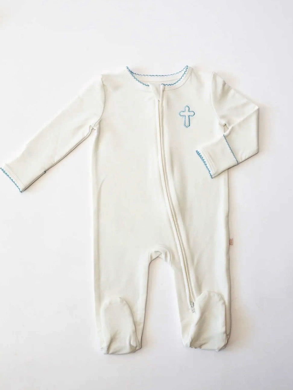 Blue Cross Zip Up Footie