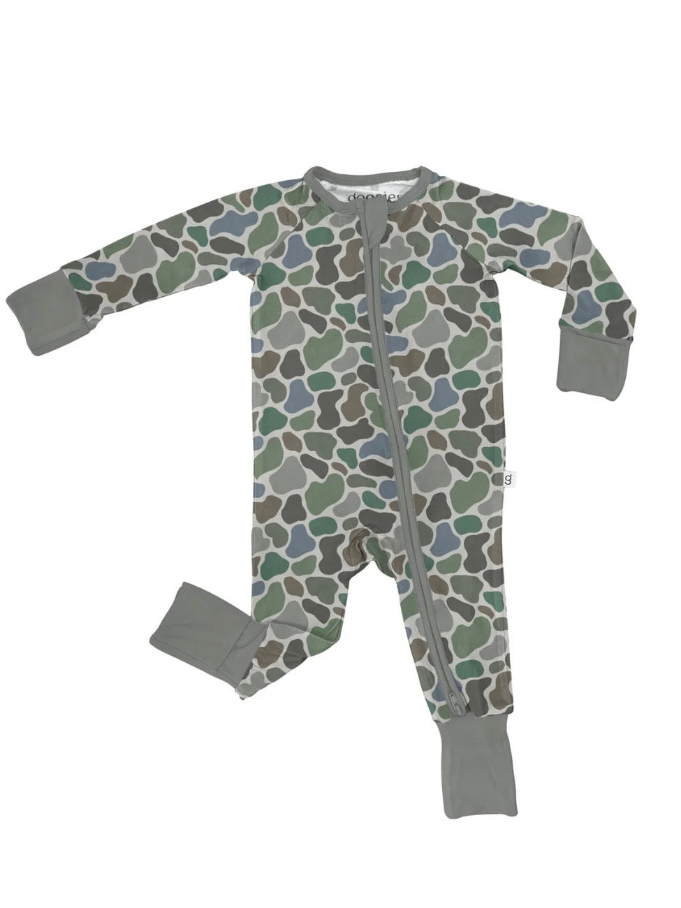 Pebble Camo Zip Up Footie