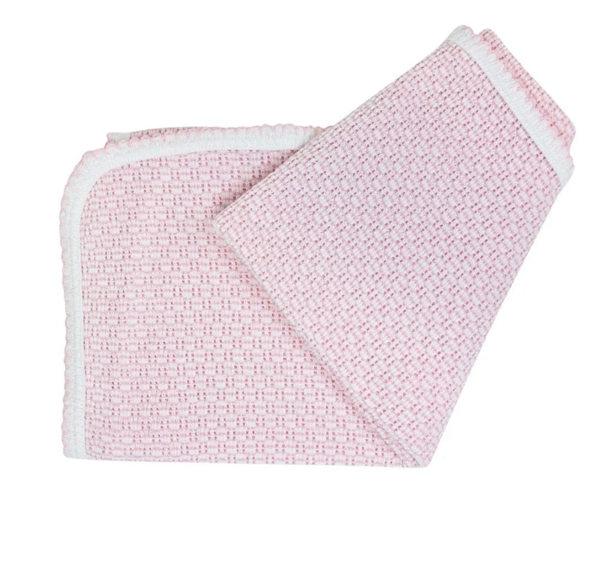 Paty Knit Solid Color Swaddle Blanket - Pink/ With Bow