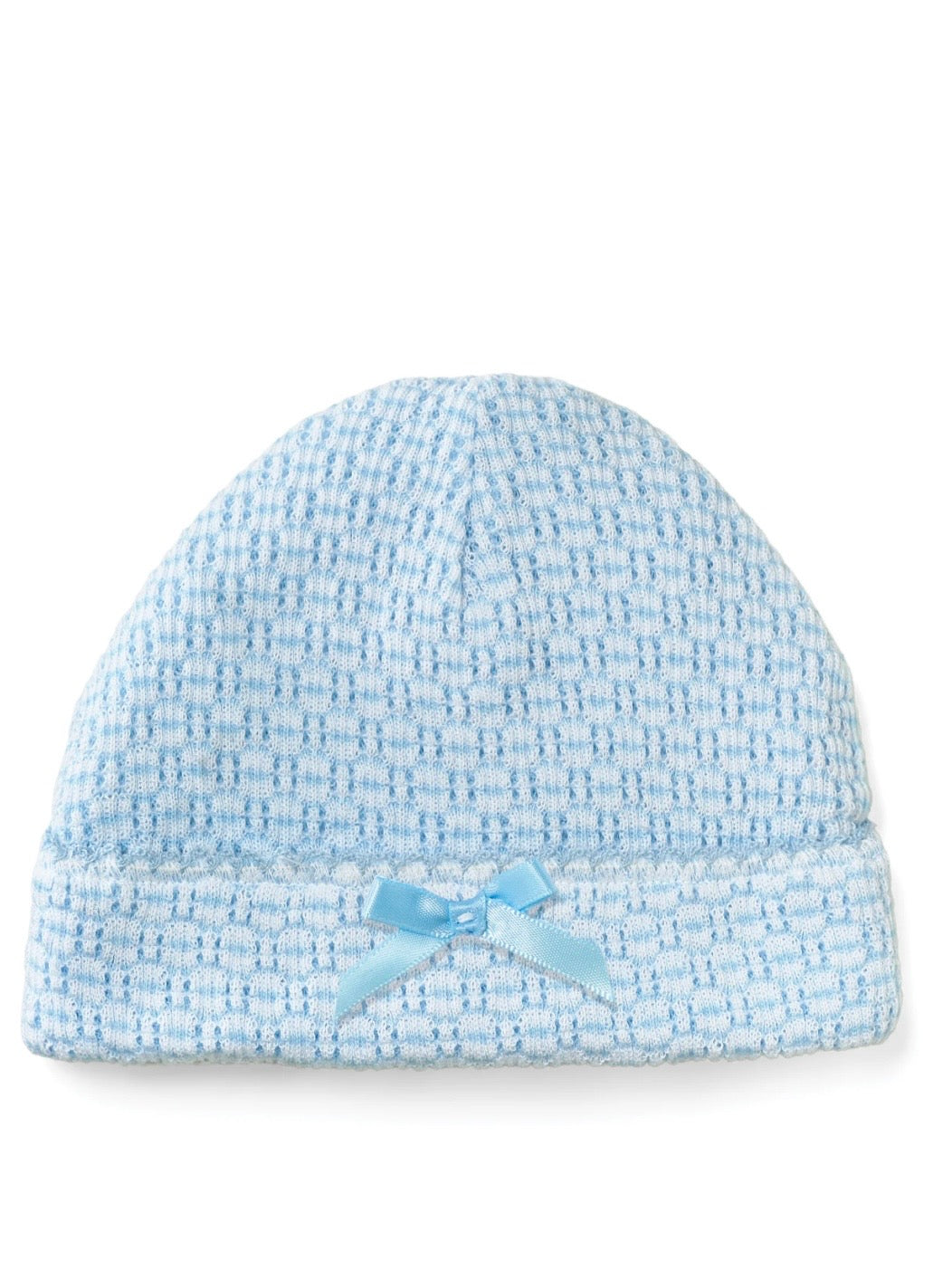 Paty Knit Pinstripe Beanie with Bow