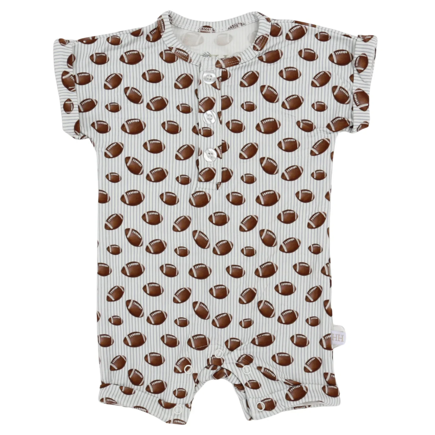 Boys Football Button Romper