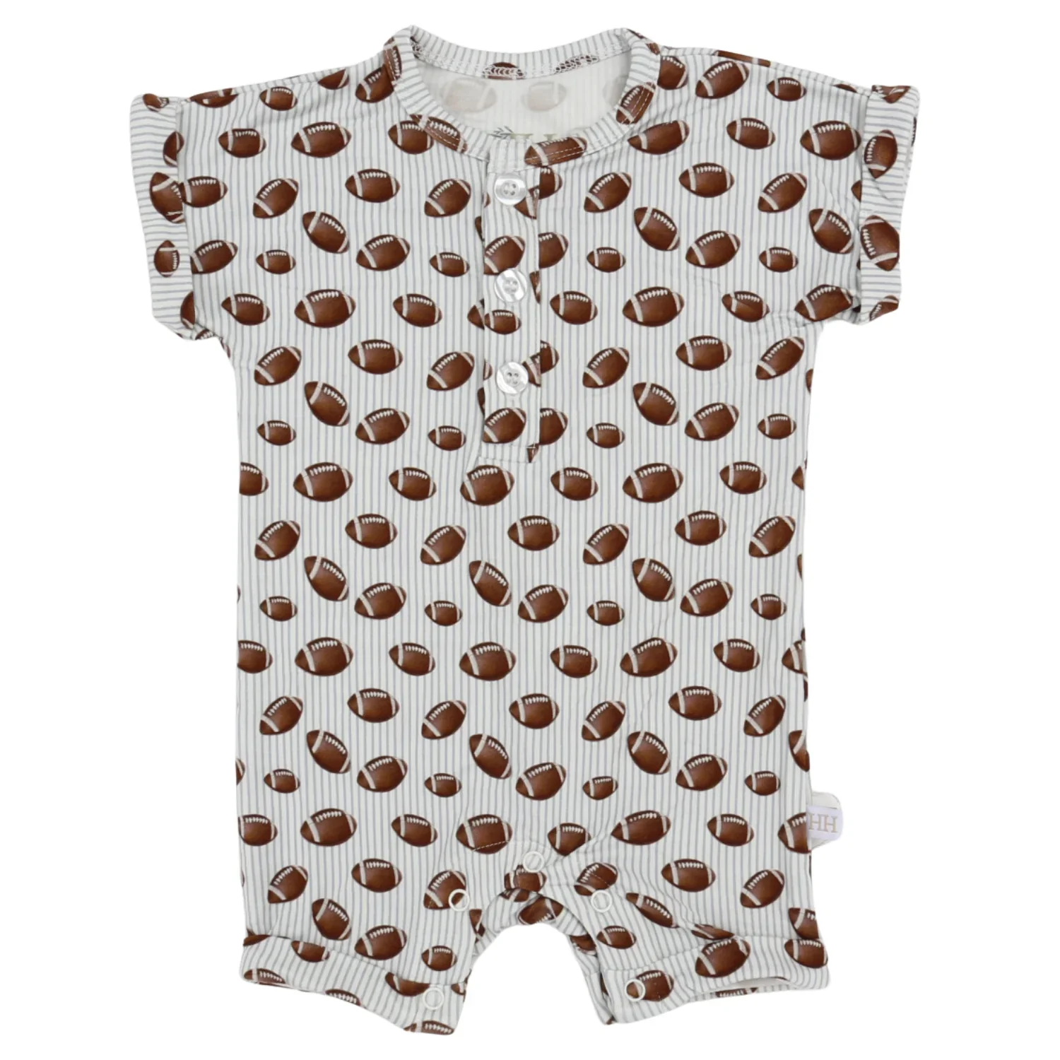Boys Football Button Romper