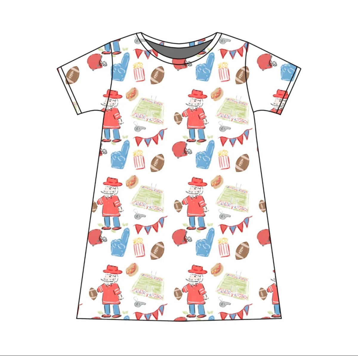 Charlotte Play Dress - Game Day Red & Blue