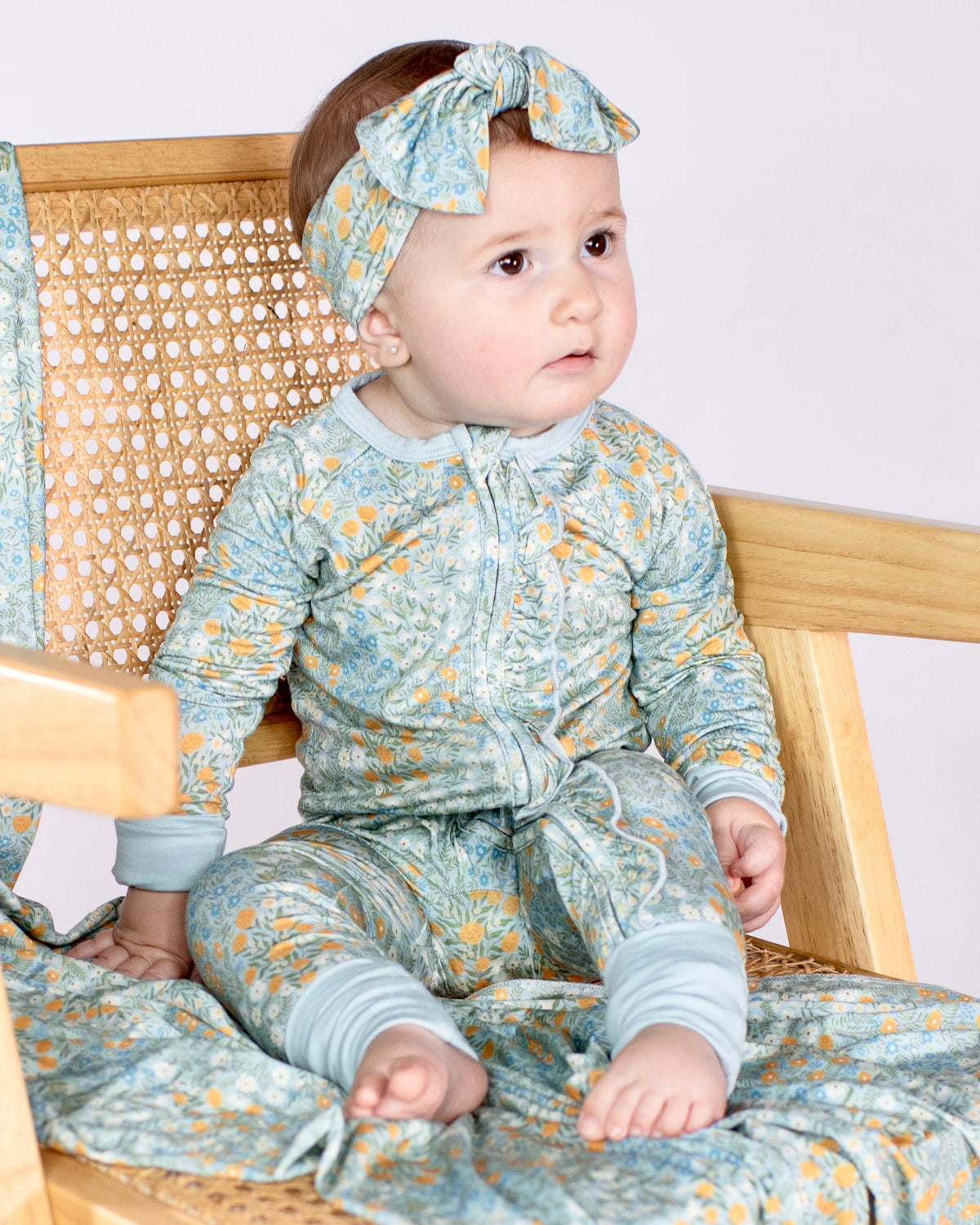 Long Sleeve Blue Meadow Footie