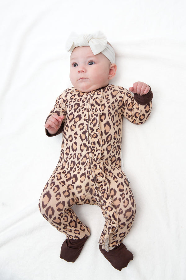 Long Sleeve Footie - Classic Leopard