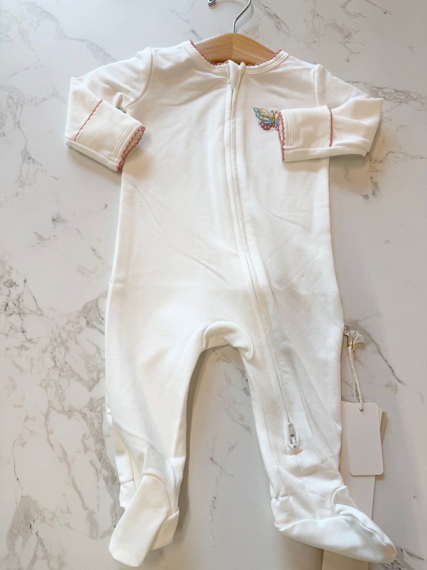 Embroidered Butterfly Bliss Footie
