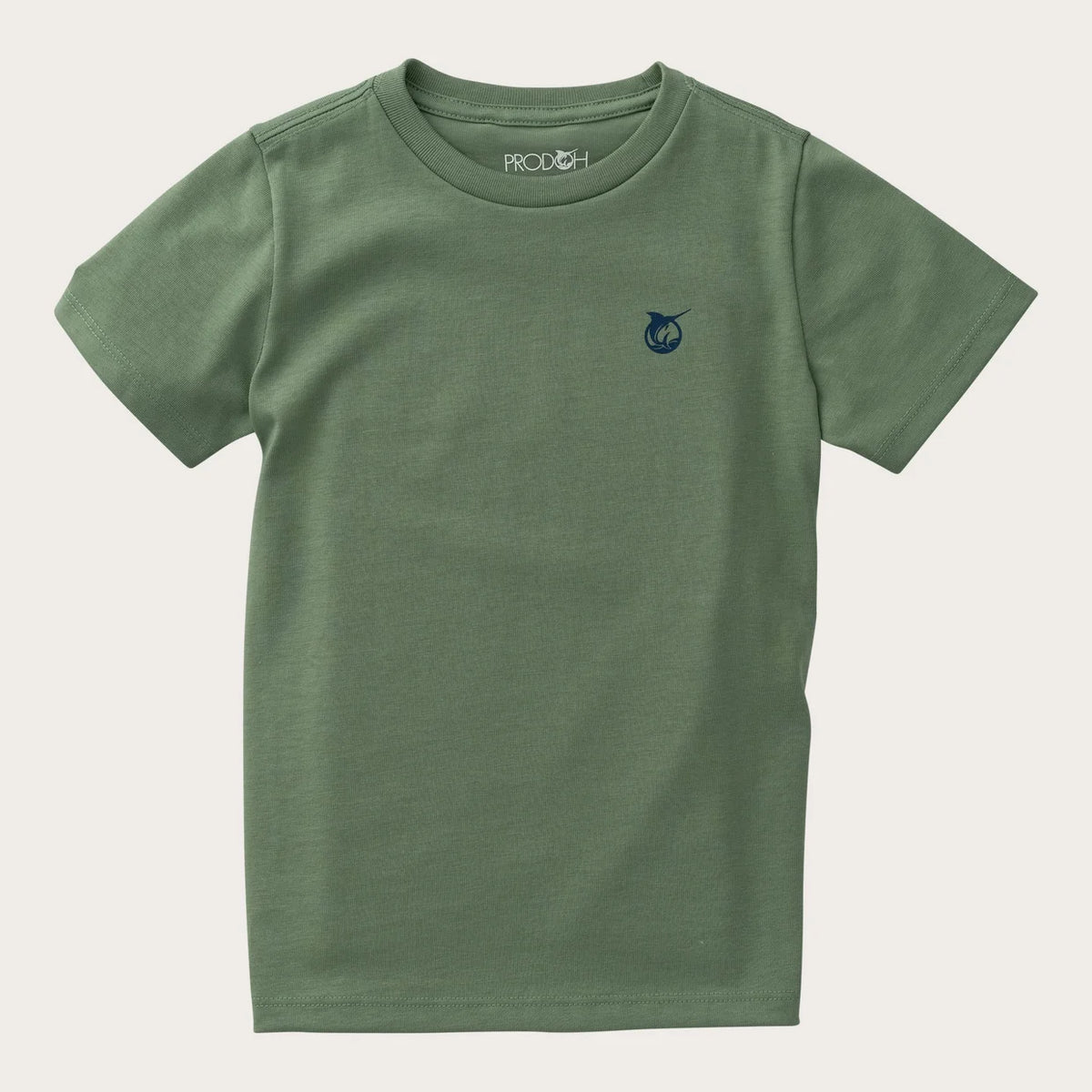 Boys Short Sleeve Cotton T-Shirt| Green w/Rainbow Trout