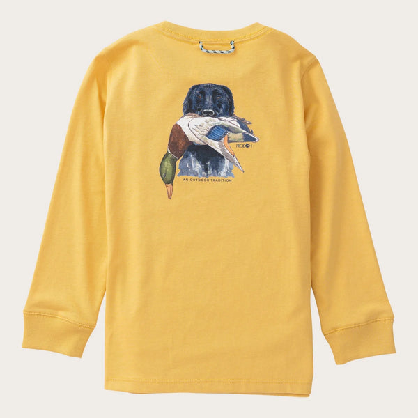Boys Long Sleeve Cotton T-Shirt - Duck Hunting Dog