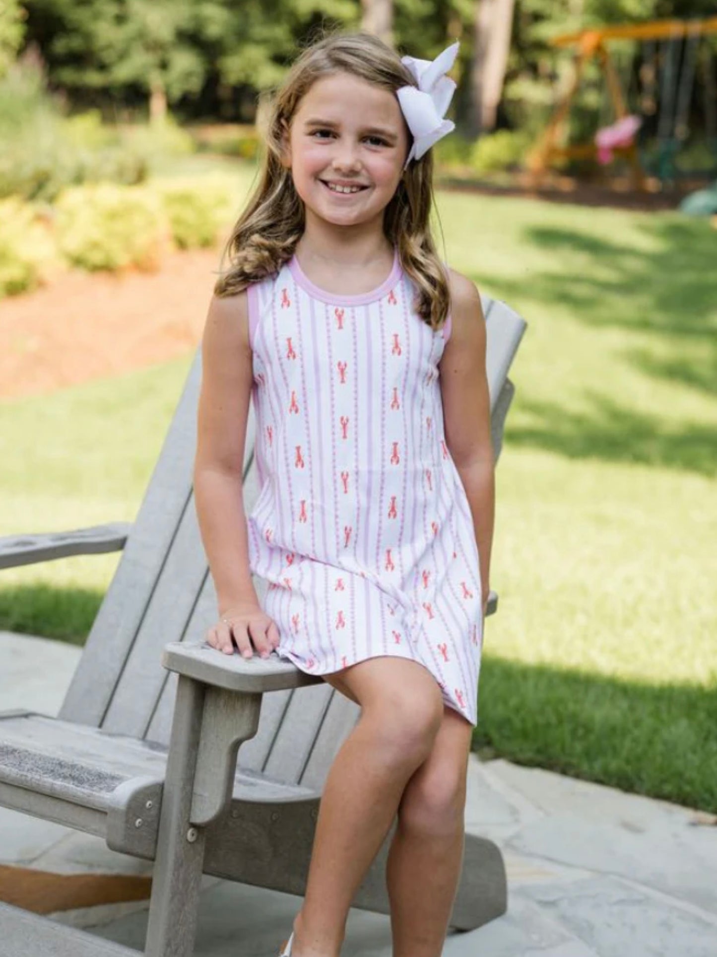 Madison Sleeveless Play Dress - Lobster
