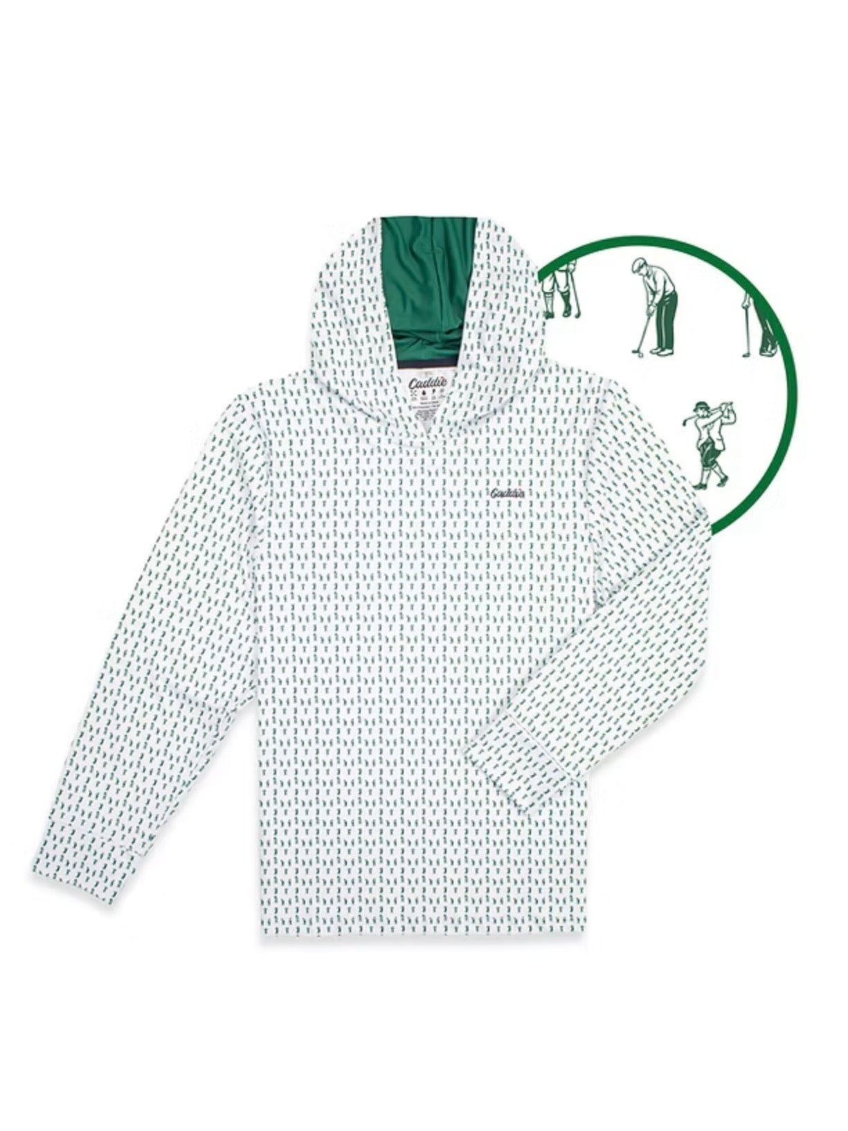 Youth Green/White Caddie Bogey Hoodie