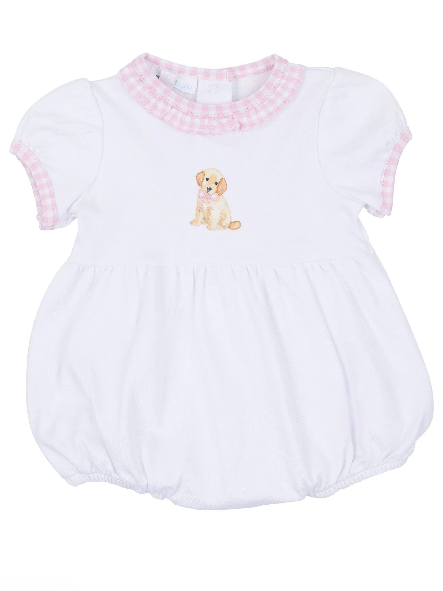 Sweet Golden Ruffled Embroidered Bubble