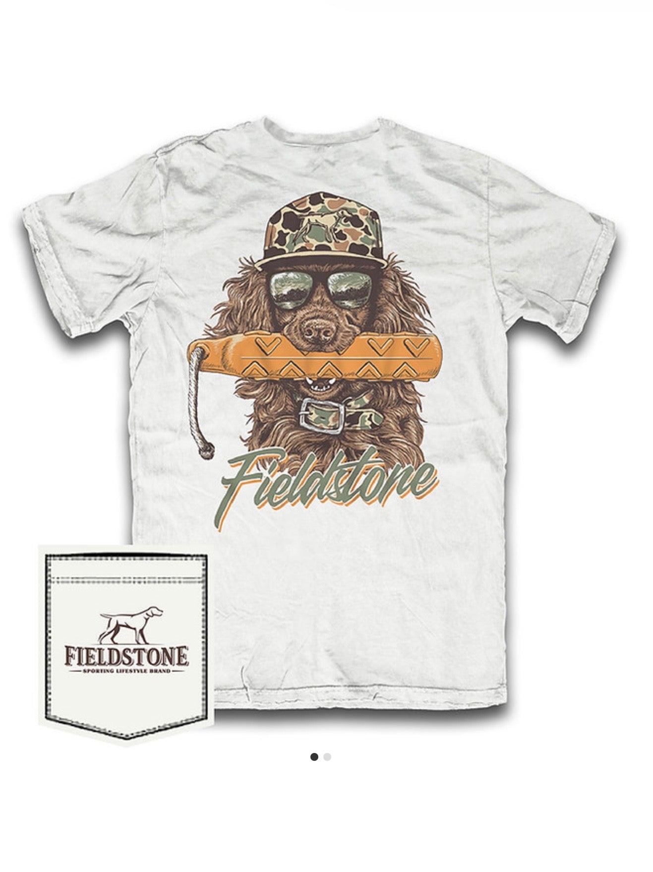 Youth White Fieldstone Bumper Boykin Tee