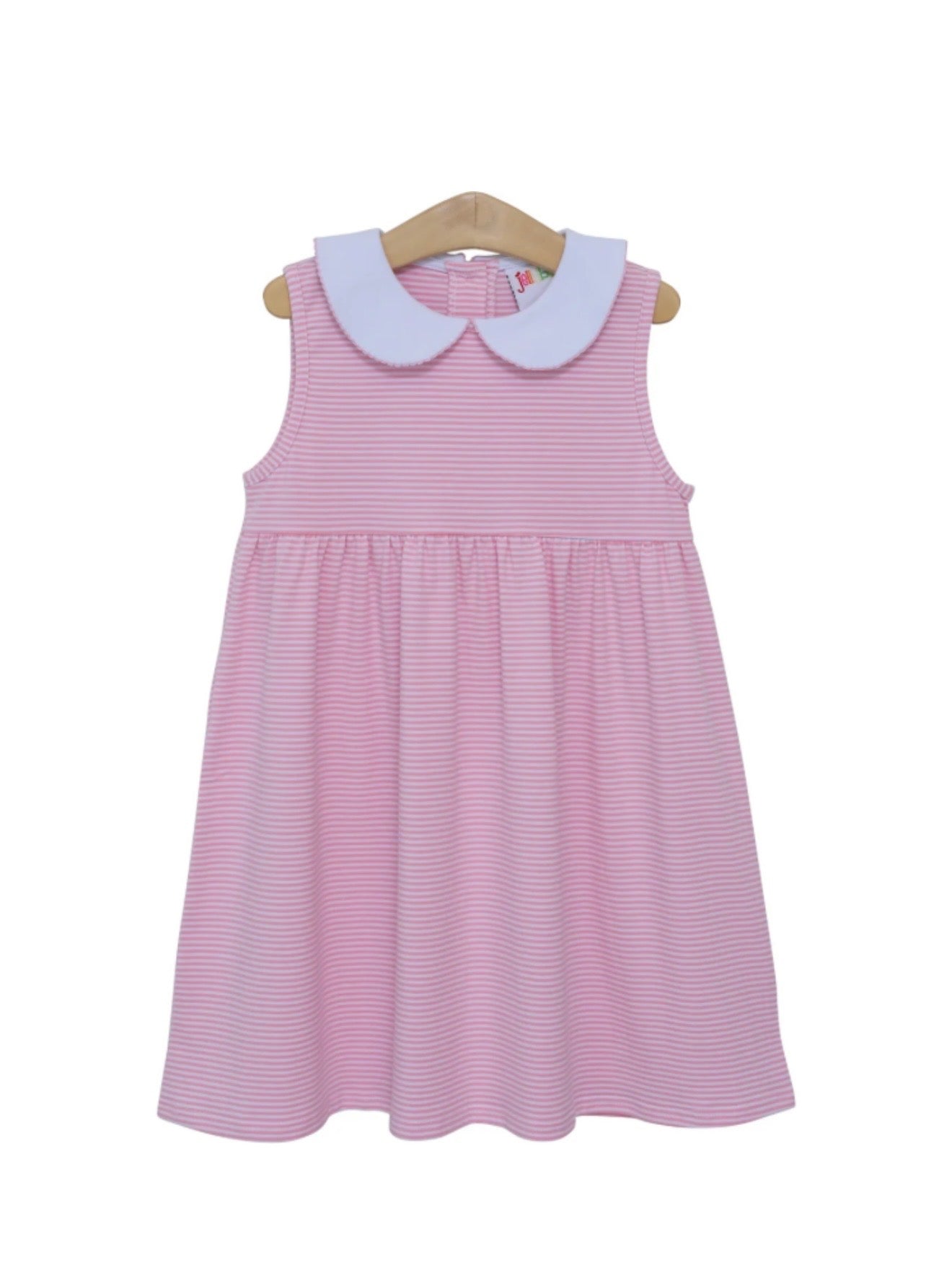 Charlotte Sleeveless Dress | Light Pink Stripe