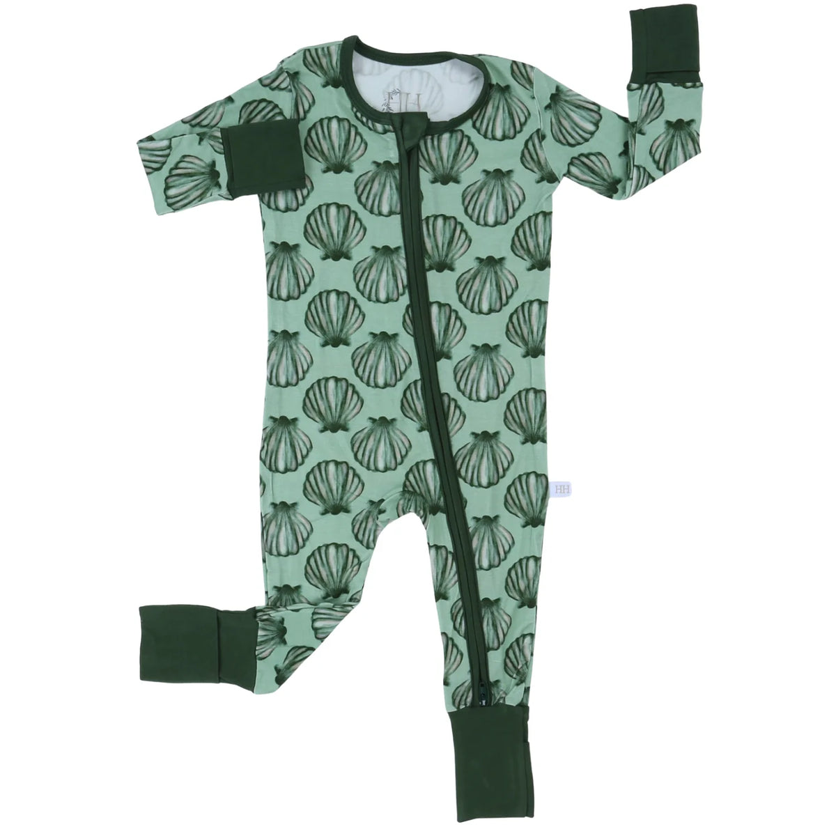 Boys Seashell Double Zipper Footie