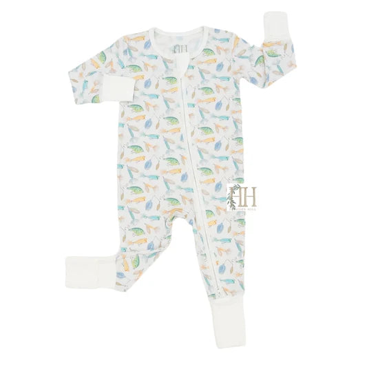Boys Crank Bait Double Zipper Footie
