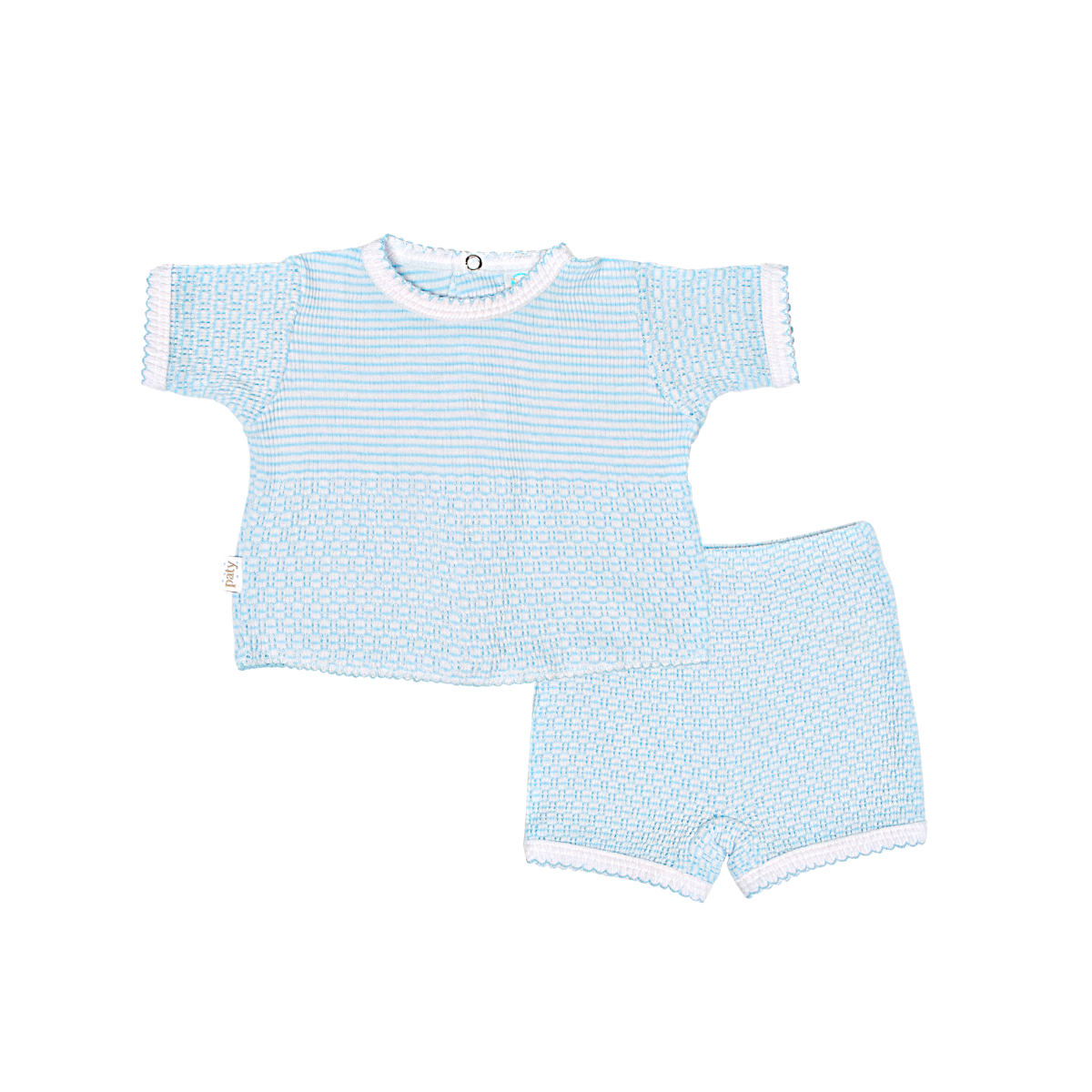 Paty Knit Shorts Set - Blue